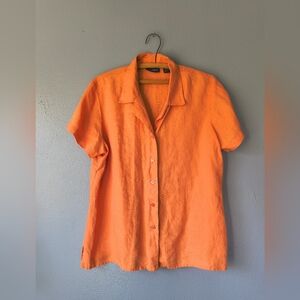Liz Claiborne Vibrant Orange Button-Down Shirt